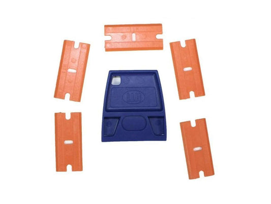 Double Edge Plastic Blade Holder w/ 5 Blades