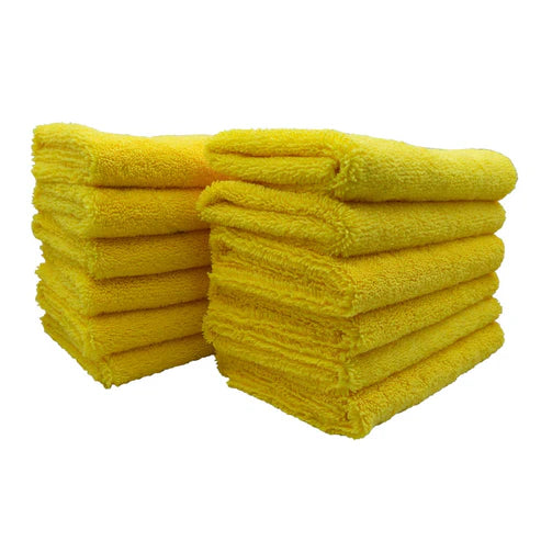 Edgeless Microfiber Towels 400gsm Yellow 12 Pack