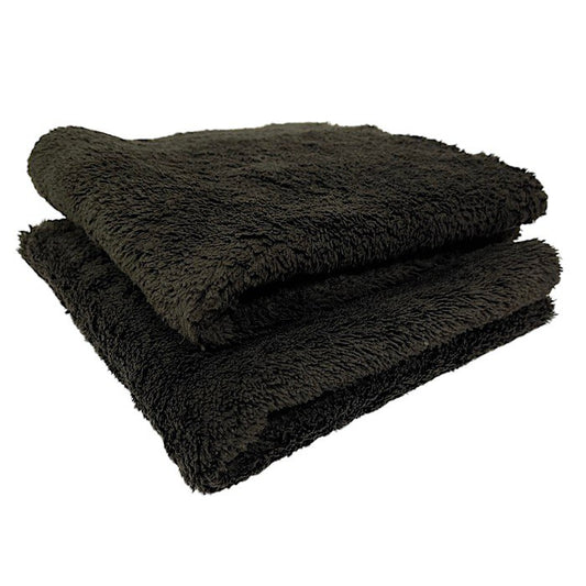 Edgeless Ultra Plush Towels 450gsm Black  - 16" x 16" - 12/bag
