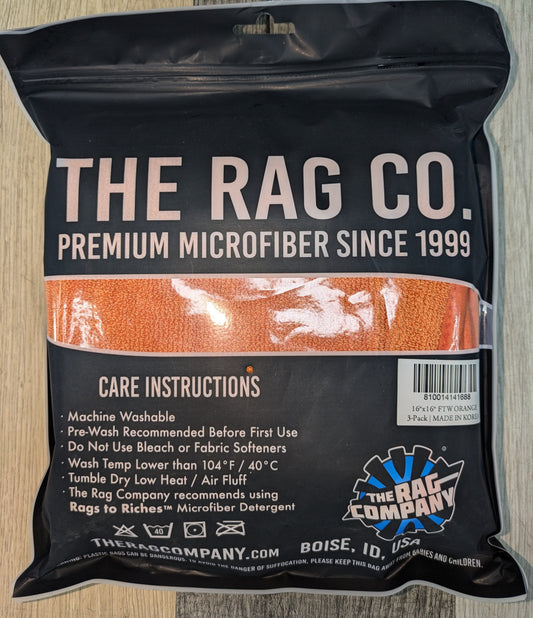 The Rag Co Towels 16x16 FTW Orange 16x16 3 Pack