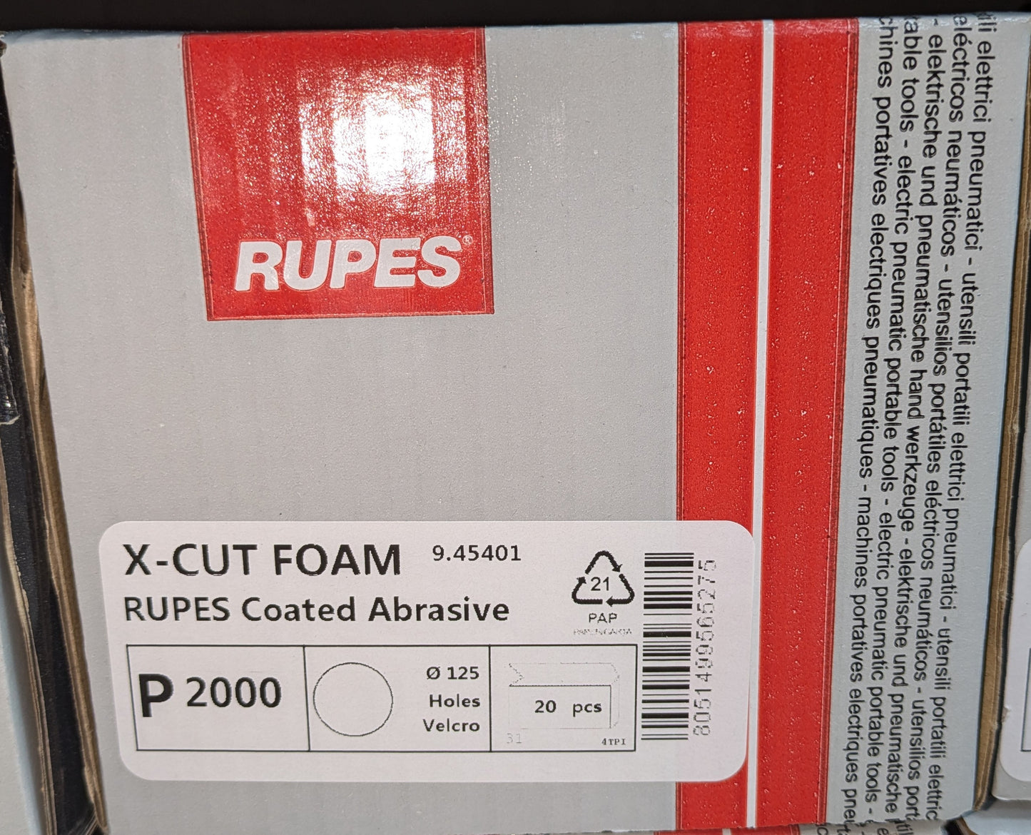 Rupes X-Cut Foam 5" P2000 20/Pack