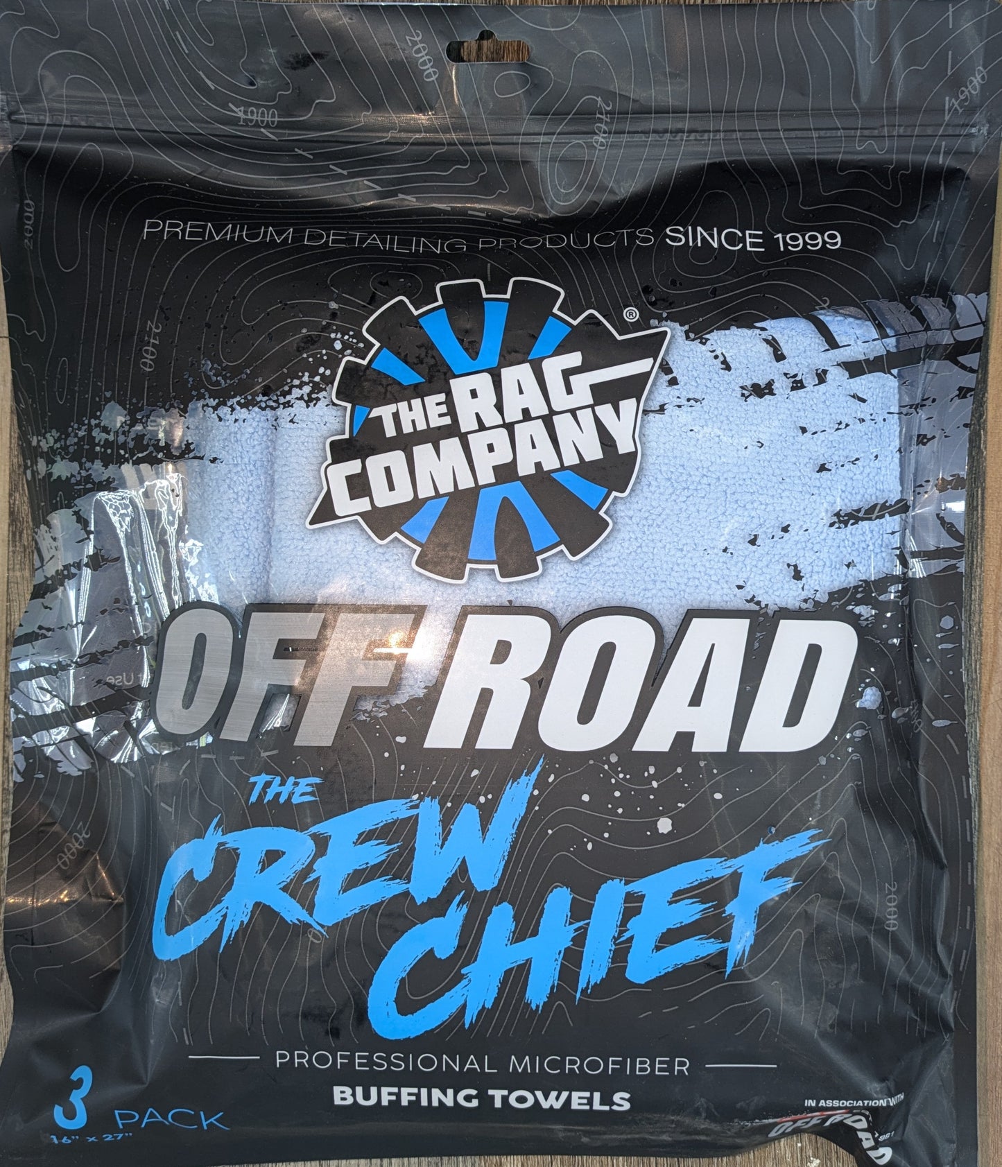 TRC Off Road The Crew Chief - Buffing Towels Blue (3 pk - 16"x27")