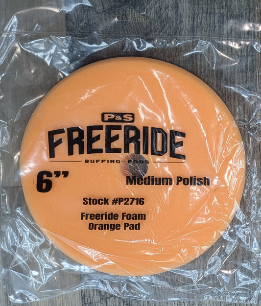 DB Freeride Foam Orange Pad - Medium Polishing - 6"pad