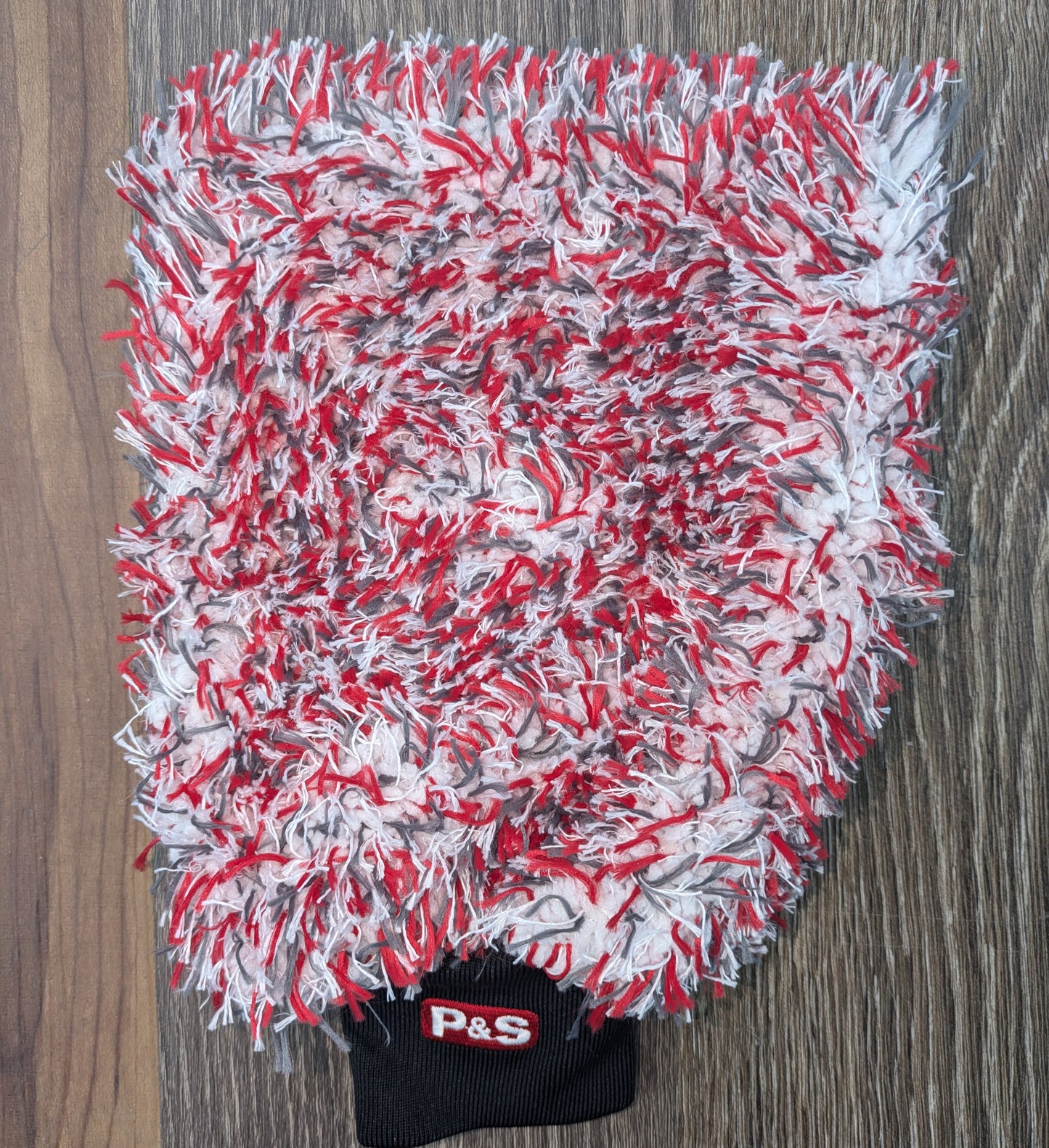 P&S Twister Microfiber Wash Mitt Red/White