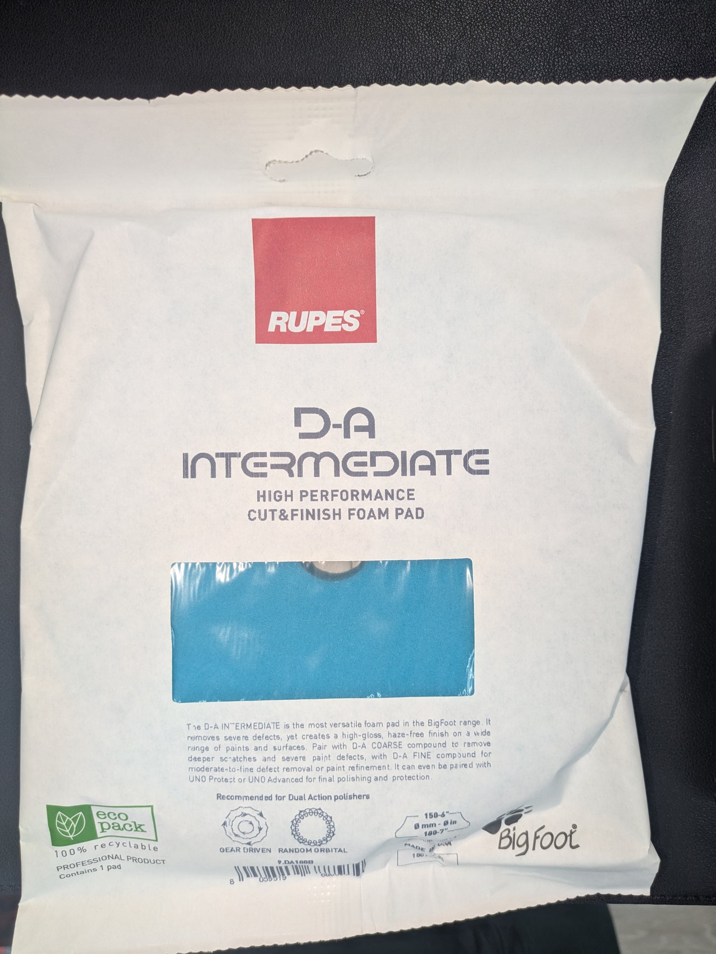 DA Intermediate Cut & Finish Foam Pad 6"