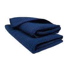 Soft Waffle Style Towels  - 15" x 25" - Dark Blue 12/Pack