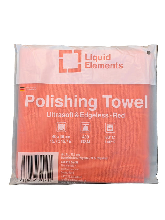 Liquid Elements Polishing Towel - Single - Red